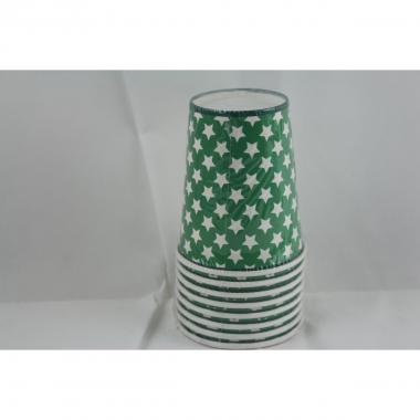 8 bicchieri 266ml stelle verde