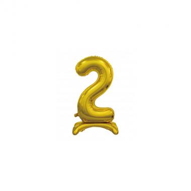 Palloncini con stand n.2 colore oro 74cm