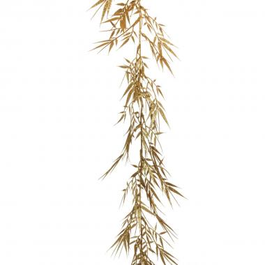 Plastic glittered willow garland gold
