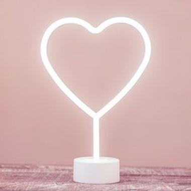 Lamp.neon cuore h30 l 20cm white