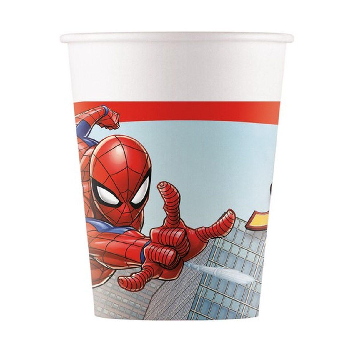 Bicchiere carta 8pz spiderman crime fighter