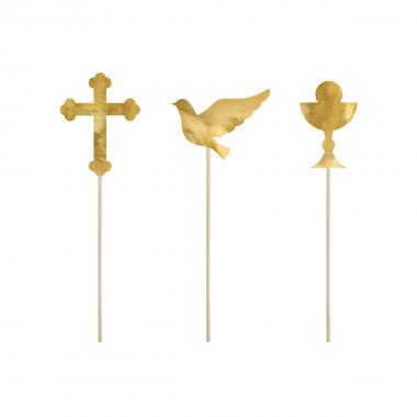 Cake topper first communion gold 31,5cm
