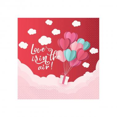 Tovaglioli in carta love is in the air 33x33 cm