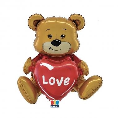 Pall.foil forma 3d cm41x50x31 teddy bear love