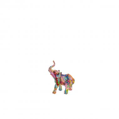 Elefante resina multicolor h18