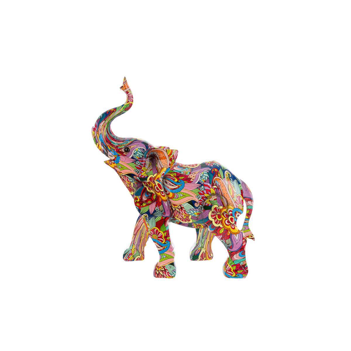 Elefante resina multicolor